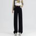 K Thickened Wide-leg Jeans For Women With High Waist, Loose And Slim-fitting, Draped And Warm Straight-leg Trousers With Fleece_mkmklike.com