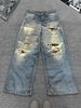 Design Sense Printed Jeans Men's Trendy Brand New Wide-leg Straight Mopping Pants_mkmklike.com
