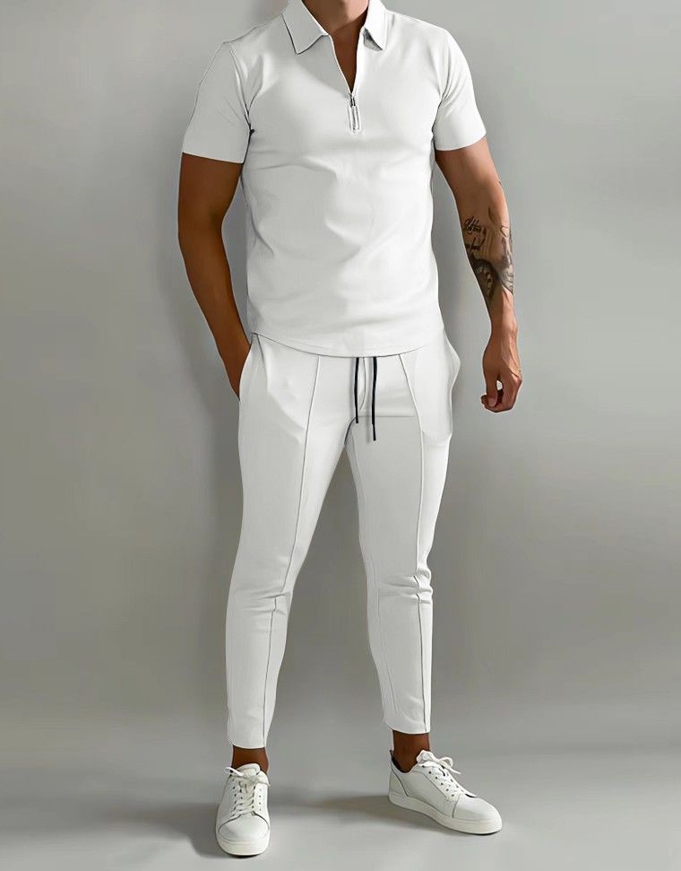 Summer Menswear Slim Fit Trend Youth Leisure Sports Set_mkmklike.com