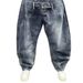 Men's Clothing American Style Washed Retro Hip Hop Denim Curved Trousers Trendy Patchwork Wide Leg Trousers For Autumn And Winter Cool And Stylish_mkmklike.com