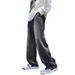 Plus Size 300 Lbs American Retro Straight Leg Jeans Men Women Summer Hip Hop Casual Wide Leg Pants_mkmklike.com