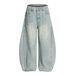 New Autumn Korean Style Washed Jeans Solid Color Straight Loose Men's Casual Pants_mkmklike.com