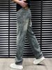 Men's Trendy All Over Print Jeans Loose Wide Leg Comfortable Fashionable Casual Straight Leg Pants For Autumn High Street Style_mkmklike.com