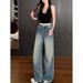 LiLi Apparel Starry Galaxy Rhinetone Wide-Leg Jean For Women 2026 Autumn High-Waited Looe High-End Floor-Length_mkmklike.com