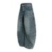 American Washed Denim Scimitar Men's Versatile Loose Dad Pants Street Fashion Deconstructed Vintage Wide-Leg Trousers_mkmklike.com