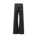 Men's Clothing American Retro Slim Fit Washed Flared Jeans Embroidered Scimitar Cut Loose Wide Leg Floor Length Trousers_mkmklike.com