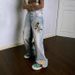 Vintage High Waist Flared Jeans Distressed Denim for Women And Men Retro Streetwear Style Light Blue S-3XL Trendy Classic Fit_mkmklike.com