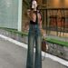 Retro Flared Fleece-lined Jeans For Women, New Autumn/winter 2024, High-waisted, Slimming, Loose-fitting, Stylish_mkmklike.com