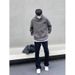 Nordmann Men's Black Flared Jeans High Street Trend New Casual American Retro Loose Straight Pants_mkmklike.com
