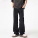 2026 New Jeans, Black American Style High Street Loose Slightly Flared Long Pants, Straight Trousers, Men's Clothing_mkmklike.com