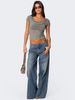 Women's Loose Wide Leg Denim Trousers Fashion Printed Jeans Ladies High Waist Straight Leg Pants_mkmklike.com