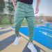 New Style Men's Pants With Holes, Trendy Color Slimming Denim Leggings For Men_mkmklike.com