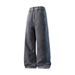 Men's Retro Jeans - Classic Straight Leg Denim Pants With Color Block Design, Available In Plus Sizes (M-5xl)_mkmklike.com