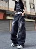 Plus Size Hip Hop Cargo Jeans – Oversized Streetwear Denim Pants With Multi-Pockets For Women_mkmklike.com