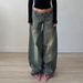 American Retro Heavy-washed Patchwork Low-rise Jeans For Women, Cross-border Loose Casual Long Pants_mkmklike.com