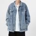 Men's Denim Spring Autumn Trendy Brand Ins Youth Loose Casual Workwear Jacket Student Top Dropshipping_mkmklike.com