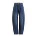 Women's Clothing Fashionable Pioneering Light Deconstruction Split Tangent Loose Curved Cocoon Jeans_mkmklike.com