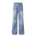 Men’s Retro Slim Fit Flared Jeans – Vintage High-Waisted Denim Pants (Blue & Azure, S-XL)_mkmklike.com