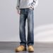 Elastic Autumn New Jeans Men's Fit Straight Loose Trendy Brand American Washed Middle Waist Youth American Retro_mkmklike.com