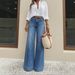 Retro Washed Wide Leg Jeans European American Style Loose Fit Slimming Height Enhancing Women's Denim_mkmklike.com
