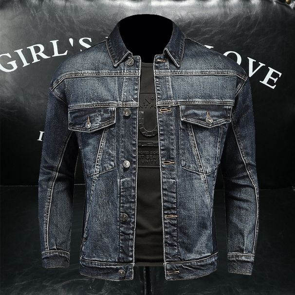 Loom 2023 Autumn Multi-Pocket Line Sense Turn-Down Collar Denim Jacket Niche Versatile European Style Coat For Men DT79330_mkmklike.com