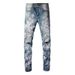 Men's Clothing Slim High Street High Craft Star Patch Slim Fit With Star Patches & Stretch Comfort - High Street Fashion Denim Pants For Urban Style_mkmklike.com