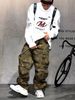 Men's Niche Vibe Loose Fit Camouflage Flared Jeans Multi Pocket Trendy Casual Workwear Long Pants Large Size_mkmklike.com