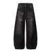 Vintage Black Washed Distressed Jeans 90s Baggy Wide-Leg Denim Pants With Cat Whisker & Crooked Blade Wash, Streetwear High Waist Relaxed Fit_mkmklike.com