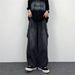 Japanese Style Retro Washed Cargo Jeans Unisex Ins Trend High Street Hip Hop Loose Wide Leg Lantern Pants_mkmklike.com