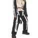 Street Skeleton Graffiti Jeans Men's Bone Printed Night Light Hip Hop Straight Tube Loose Wide Leg Pants_mkmklike.com