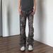 Men's Clothing Men's Trendy Gray Trousers High Street Style Ripped Straight Leg Slightly Flared Floor Length Niche Jeans For Street Wear_mkmklike.com