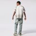Men's Clothing High Street Washed Loose Straight Raw Edge Stitching Pants_mkmklike.com