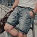 Vintage American Workwear Denim Shorts – Distressed Washed Slim Fit Retro Quarter-Length (Men's Casual Summer Style)_mkmklike.com