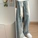 American Retro Distressed Ripped Versatile Street-style Men's Jeans, Casual Vintage Loose Straight-leg Long Pants_mkmklike.com