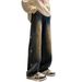 Washed Embroidered Jeans Men's 2025 New Spring And Autumn Season American High Street Retro Old High Street Wide-leg Trousers_mkmklike.com
