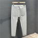 Men's Clothing Light Gray Slim Fit Straight Leg Denim Jeans For Men High End Basic Style New Spring Washed Trousers_mkmklike.com