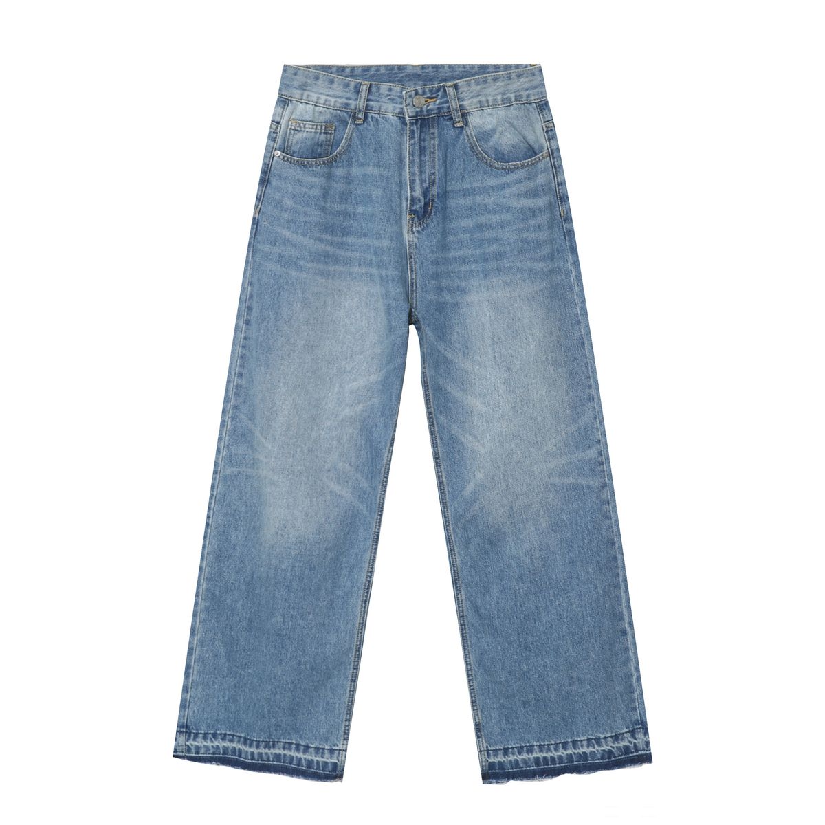 Men's Clothing Nirben Denim | New Retro Jeans Men's Straight Loose Trendy Brand Wide Leg Trouser Leg Design_mkmklike.com