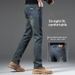 Pulse High-End Jeans Autumn And Winter Plus Velvet Korean Slim-Fit Straight-leg Stretch Casual Trousers 2025 New Fashion Men's_mkmklike.com