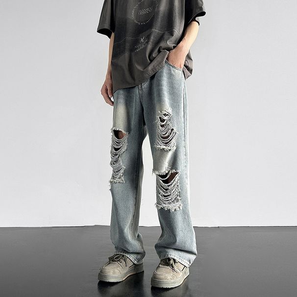 Men's Clothing Straight Wide Leg Pants Loose And Trendy Overalls_mkmklike.com