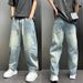 Men's Clothing Men's Summer Casual Fashion Patchwork Washed Loose Fit Jeans Trendy Retro Style Trousers For Formal & Casual_mkmklike.com