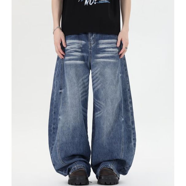 Retro American Vintage Cat Whisker Jeans For Men & Women – High Street Loose Fit Straight Leg Wide Pants_mkmklike.com