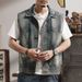 Men's Clothing Clothing American Retro Niche Design Worn Denim Vest Jacket Ins Men's Washed Old Waistcoat Trend_mkmklike.com