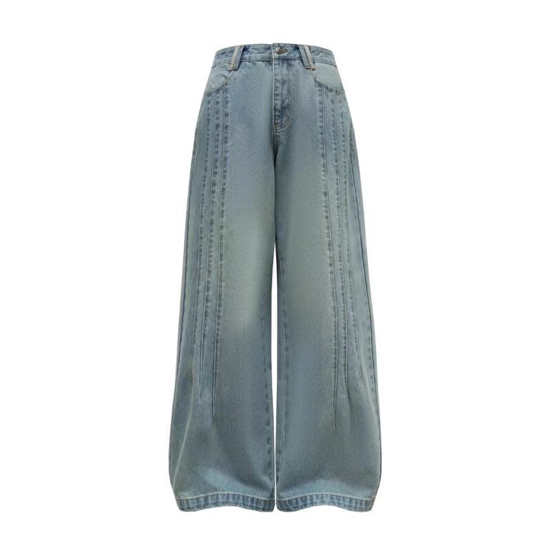 Retro Straight-Leg Jeans For Men – Classic Washed Denim With Subtle Flare (Spring/Summer Essential, High-Street Staple, Button Fly & Timeless Blue)_mkmklike.com