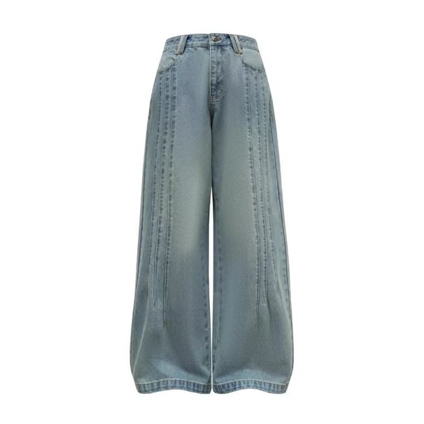 Retro Straight-Leg Jeans For Men – Classic Washed Denim With Subtle Flare (Spring/Summer Essential, High-Street Staple, Button Fly & Timeless Blue)_mkmklike.com