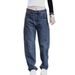 Men's Fleece-Lined High Waist Jeans - Relaxed Straight Leg Winter Trousers With Comfort Stretch_mkmklike.com