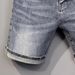Men's Distressed Denim Shorts Straight Leg Mid-Length Five Pocket Summer Style High End Trendy Pants_mkmklike.com