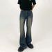 Nordmann European And American Street Style Vibe Jeans For Men, Retro Trendy Slim Fit Long , New Straight Loose Casual_mkmklike.com