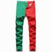 Suitable For All Seasons 2025 New Men's Stretch Patchwork Long Pants Casual American Style Jeans_mkmklike.com