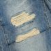 Men's Ripped Jeans Trendy Punk Vintage Washed Frayed Edge Patchwork Design Personality Loose Straight Long Pants_mkmklike.com