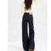 Denim Straight-leg Flared Jeans For Women, Spring And Autumn 2026 New Style, Dark Blue Petite Stretchy Wide-leg_mkmklike.com
